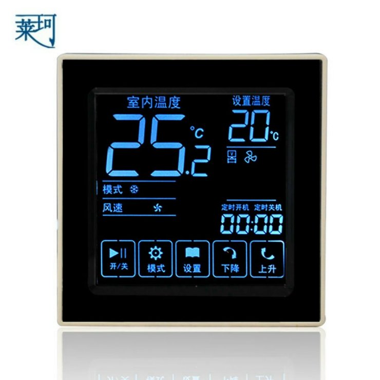 萊珂K303中央空調(diào)觸摸屏液晶溫控器 風(fēng)機(jī)盤(pán)管溫度控制器